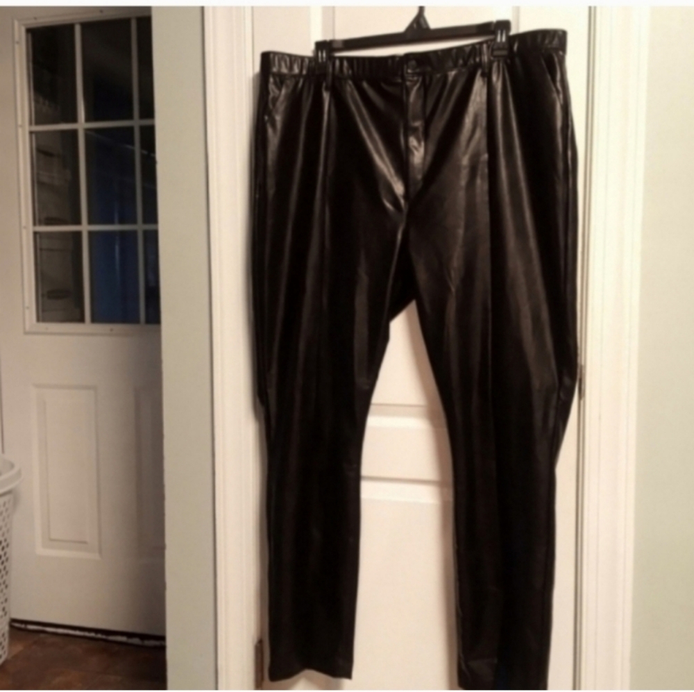 Abercrombie & Fitch Women's Skinny Ultra High Rise Black Leather Pants 27/24 EUC